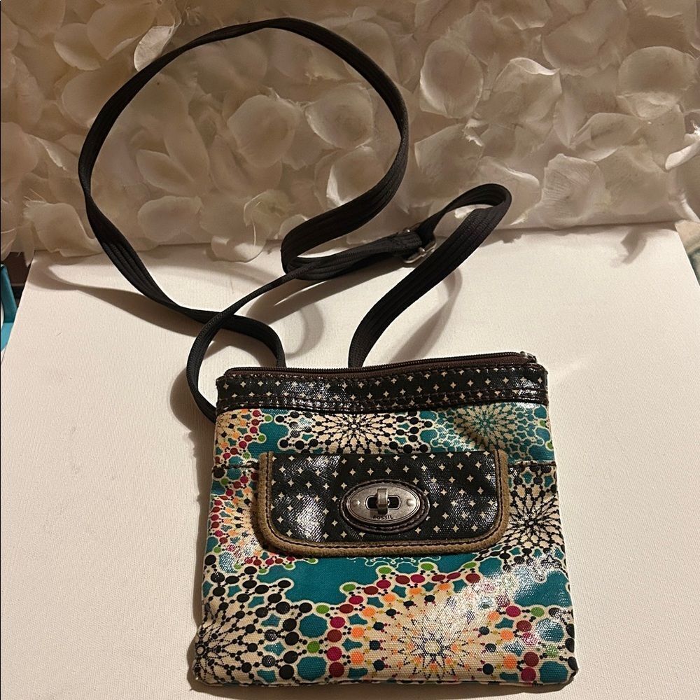 Fossil Multicolor Patterned Crossbody Bag
